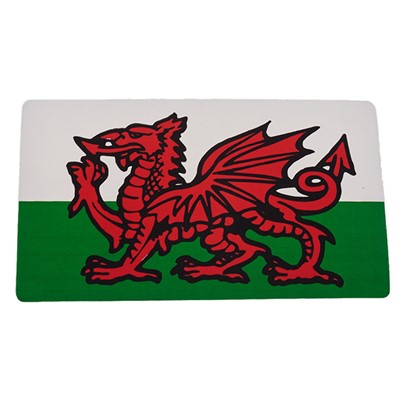 W4 Rectangle Welsh Dragon Sticker