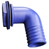 40mm Angled connector 1 1/4" B.S.P Blue c/w Nut & Washer