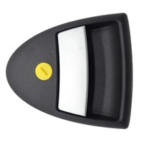 Hartal Right Hand Triangle Outer Handle, Black with Matte Chrome, suits HSC