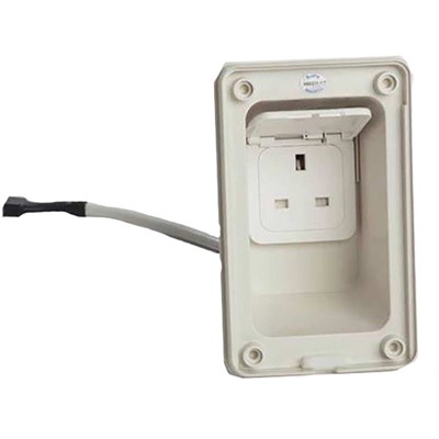 Whale Mains Electric Double UK Outlet Easi-Slide Socket