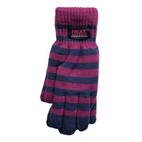 Ladies striped thermal insulated gloves (assorted colours)