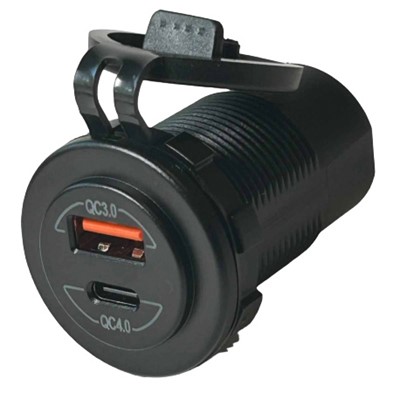 46W Type C & 18W QC 3 Fast Charge Waterproof USB Socket