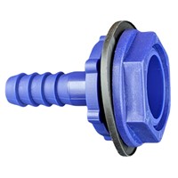 DLS 10mm Straight Connector (3/4" B.S.P) Blue c/w Nut & Washer