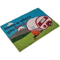Heavy Duty Coir Home Is Where You Tow It Mat - Caravan
