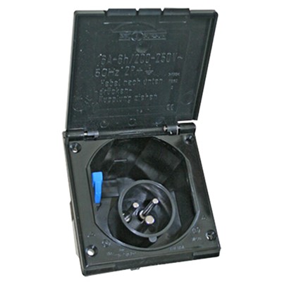 Fawo 240v Flush Mains Inlet - Black