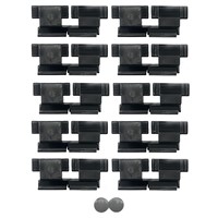Hartal Long Flyscreen Clips, Black, 10 Pack