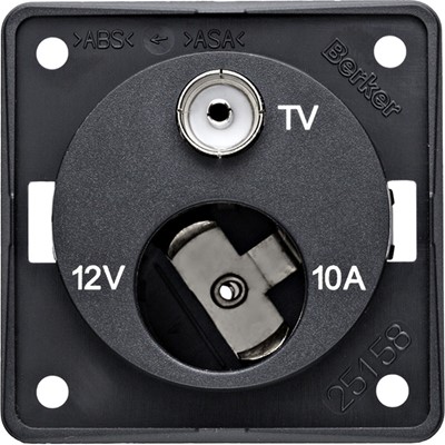 W4 Berker 12V Cigar Socket/TV Point - Anthracite