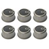 Thetford I-Drive Knob Set - Brushed Nickel/Black (6 pack)