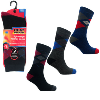 Mens Insulated L/Weight Argyle Socks (assorted Colours)