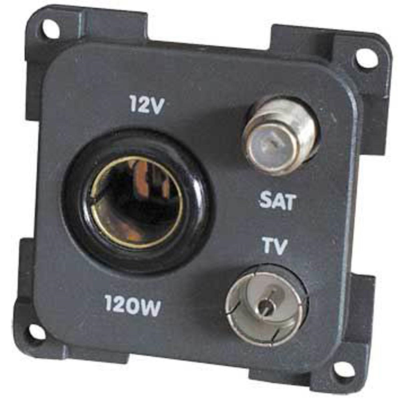 CBE Brown 12v + TV + SAT Socket