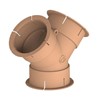 Whale Beige 65mm 'Y' Air Duct Fitting