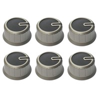 Thetford I-Drive Knob Set - Brushed Nickel/Black (6 pack)