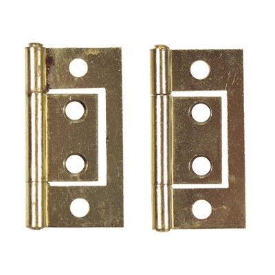 W4 1.5" Flush Hinge - Brass Finish (2 pack)