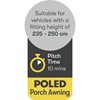 Falcon Pro 220 poled porch awning (mid grey)
