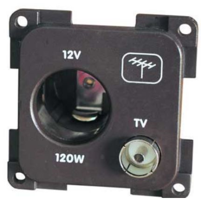CBE Grey 12v & TV Socket (Retail packed)