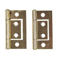 W4 1.5" Flush Hinge - Brass Finish (2 pack)