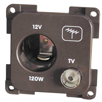 CBE Light Grey 12v & TV Socket