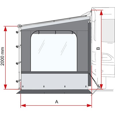 Fiamma Side W Pro Shade Cv.XL - Right