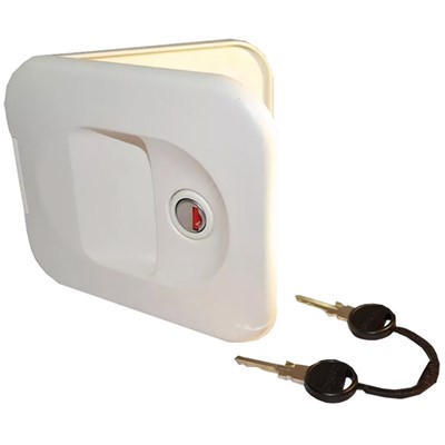 Thetford White Waterfill Door with Zadi Lock