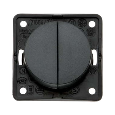 W4 Berker Twin Rocker Switch - Anthracite