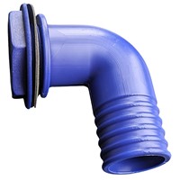 DLS 40mm Angled Connector (1 1/4" B.S.P) Blue c/w Nut & Washer