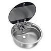SMEV VA7306FP Round Dometic sink with glass lid