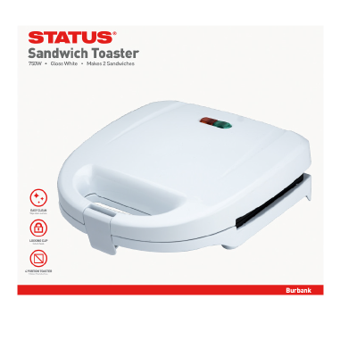 Status Burbank White Sandwich Toaster (Order in multiples of 4)