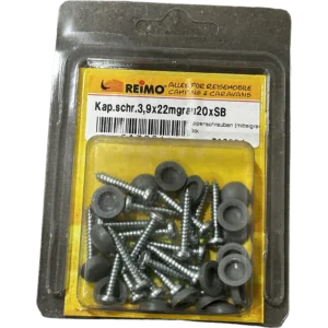 Reimo 3.9 x 22mm Screws with Grey Cap Covers (20 Pack)