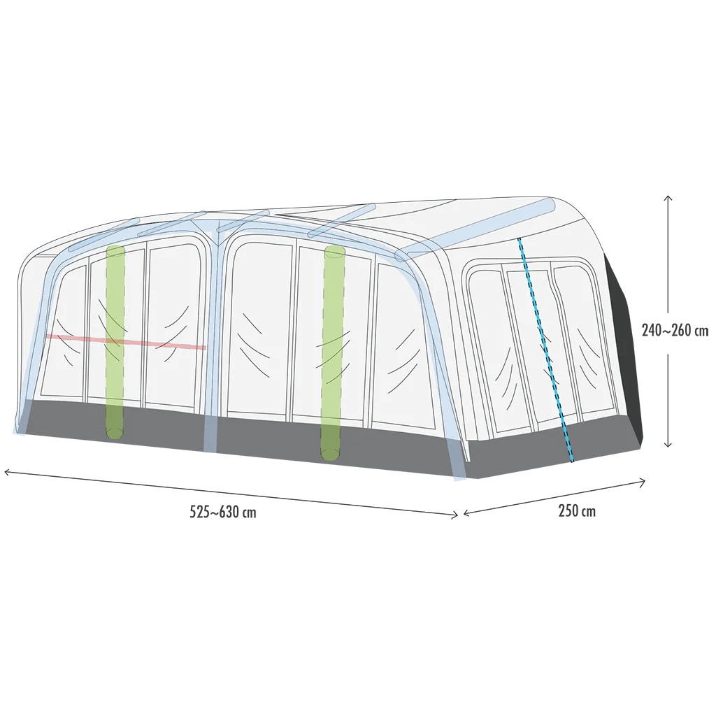 Westfield Galaxy 2 Air Full Awning (946 - 980cm : Size 8 : S) - Image 13
