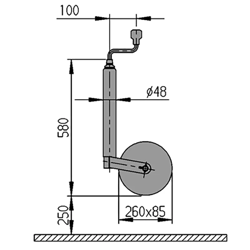 AL-KO Plus Jockey Wheel With Pneumatic Rubber Tyre - Image 2