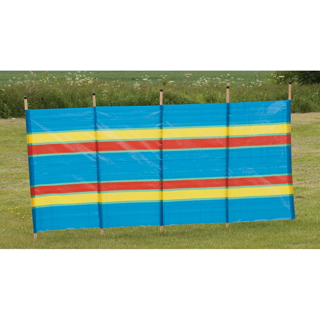 5 Pole Multicoloured Polythene Windbreak - Image 5