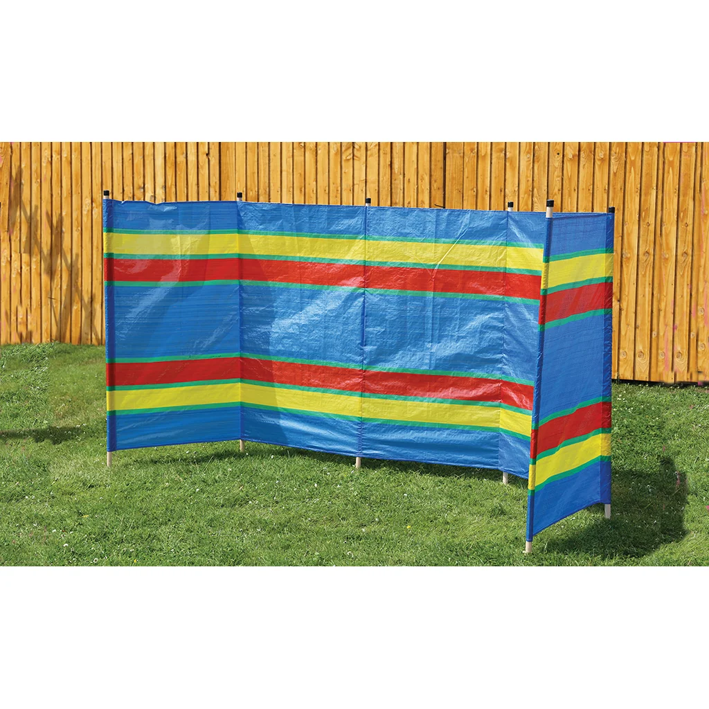 6 Pole Multicoloured Polythene Windbreak - Image 11