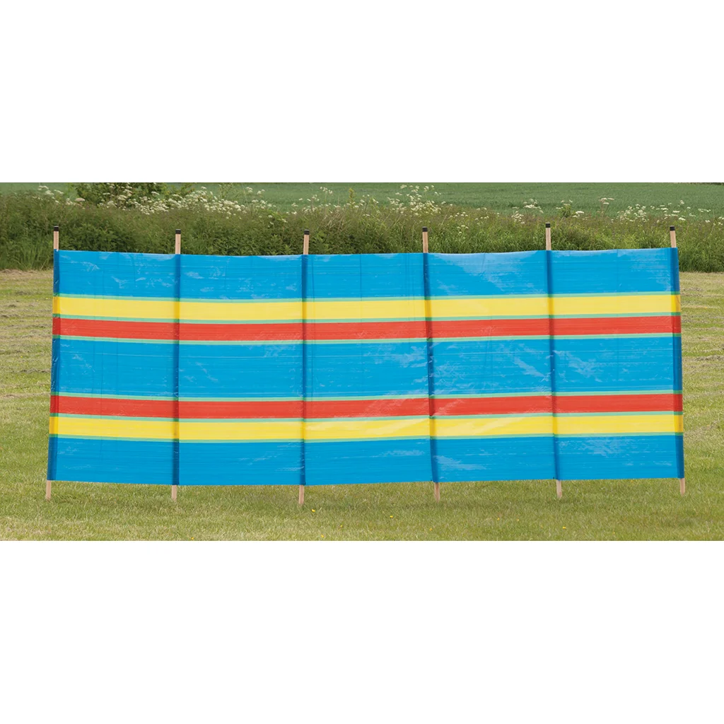6 Pole Multicoloured Polythene Windbreak - Image 5