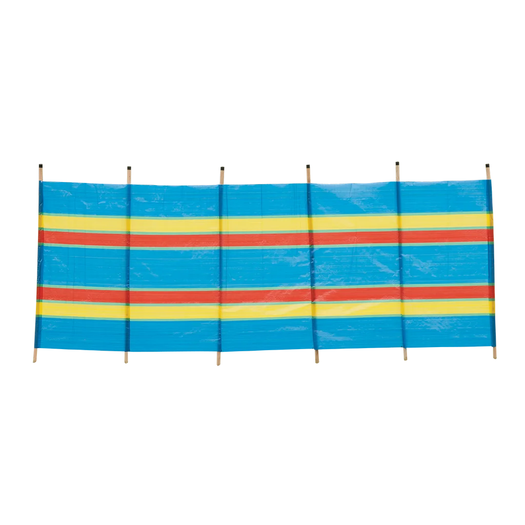 6 Pole Multicoloured Polythene Windbreak - Image 7