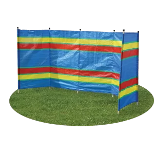 6 Pole Multicoloured Polythene Windbreak
