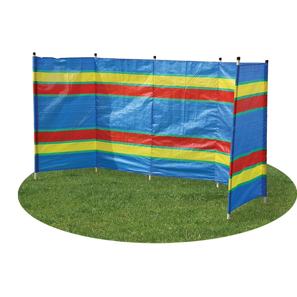 6 Pole Multicoloured Polythene Windbreak