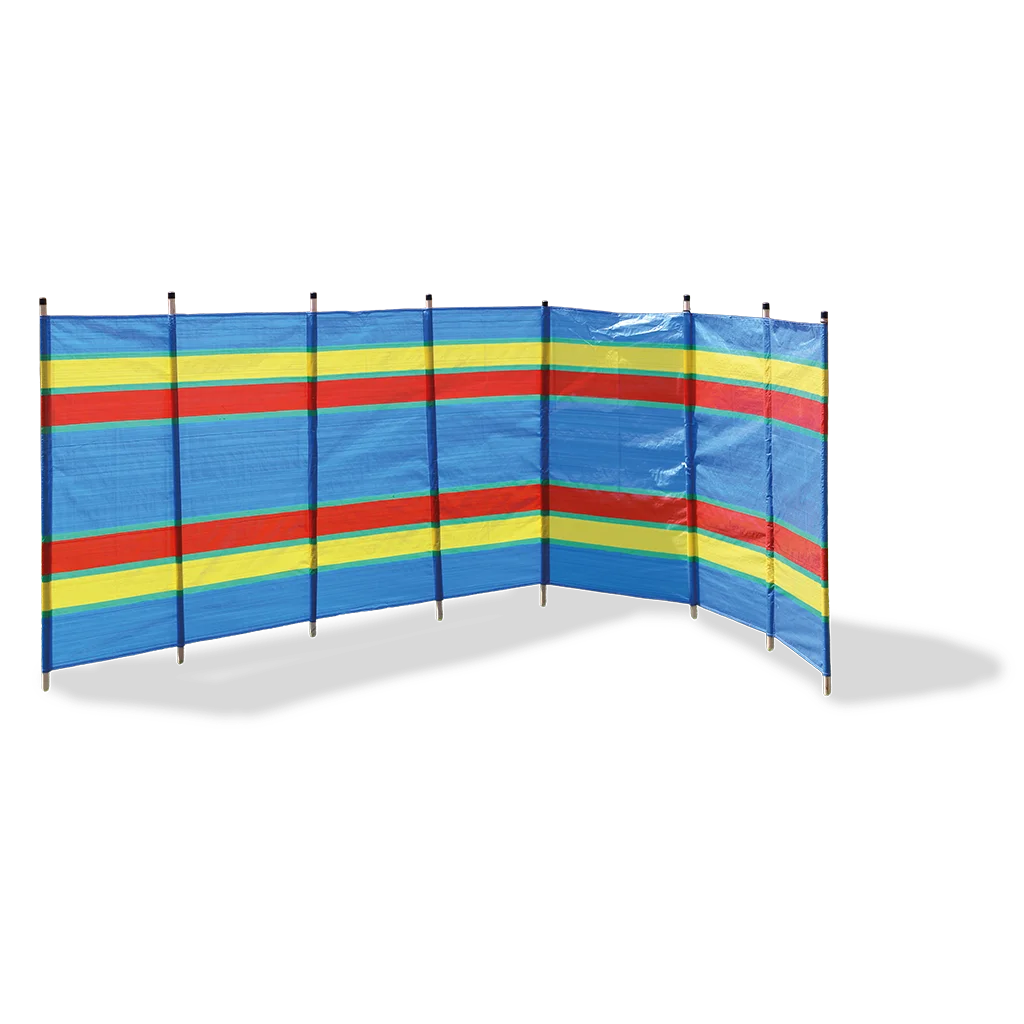 8 Pole Multicoloured Polythene Windbreak - Image 2