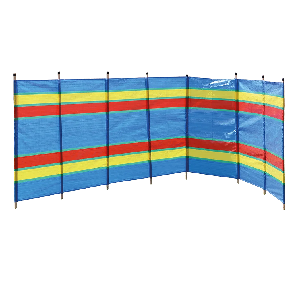 8 Pole Multicoloured Polythene Windbreak - Image 3