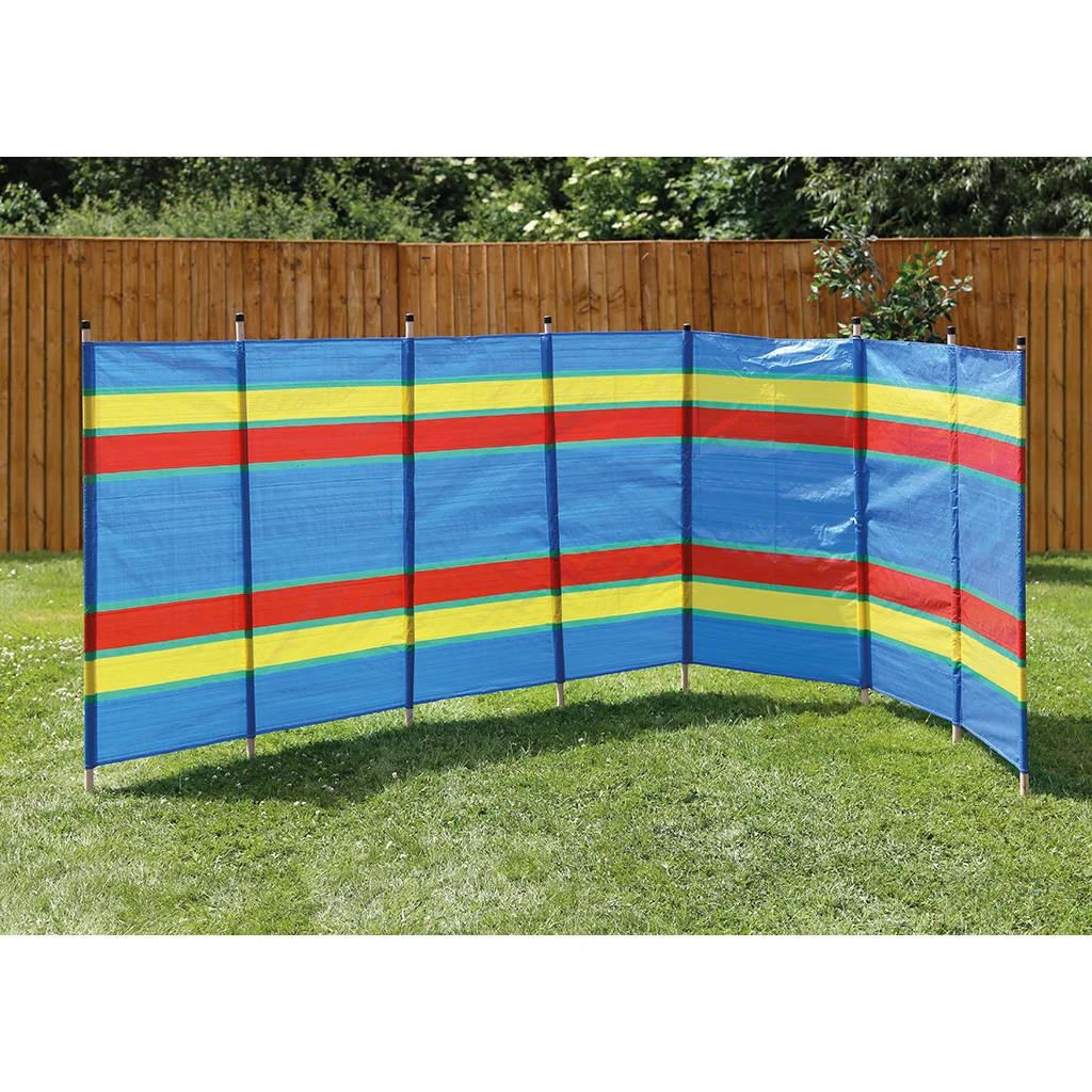 8 Pole Multicoloured Polythene Windbreak - Image 4