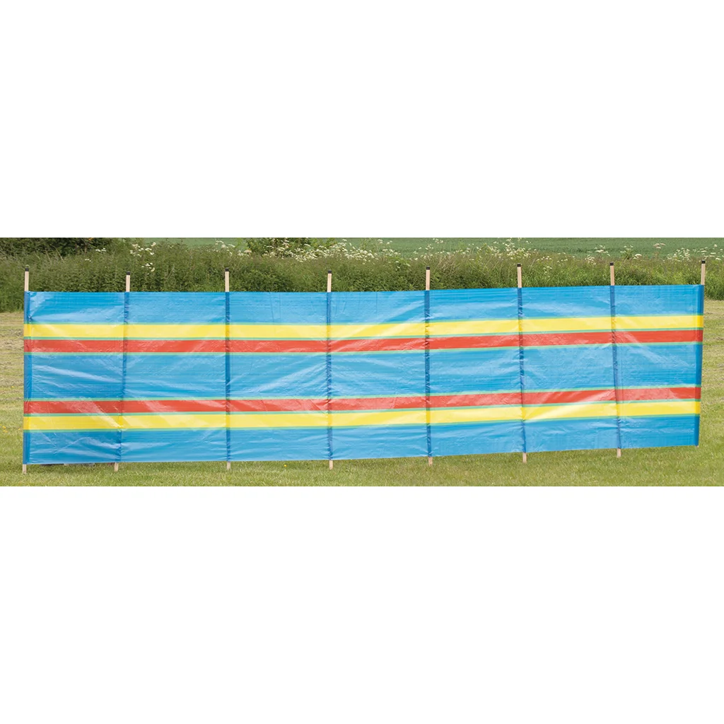 8 Pole Multicoloured Polythene Windbreak - Image 5