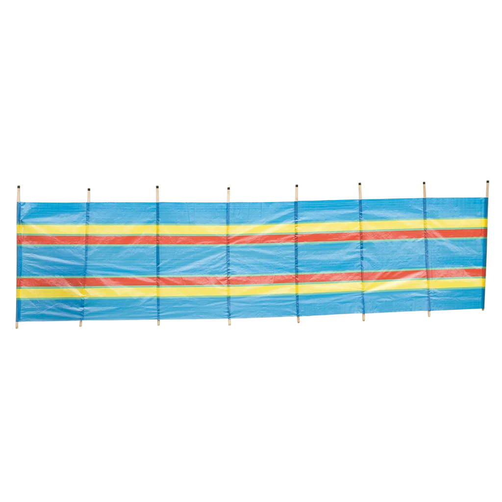 8 Pole Multicoloured Polythene Windbreak - Image 7