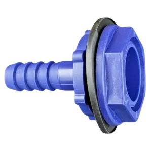 DLS 10mm Straight Connector (3/4" B.S.P) Blue c/w Nut & Washer