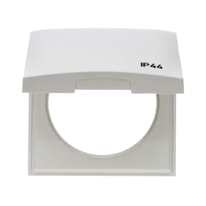 W4 Berker Flow Single Frame with Hinged Lid - White