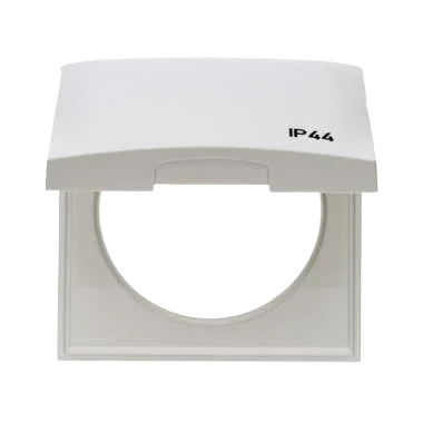 W4 Berker Flow Single Frame with Hinged Lid - White