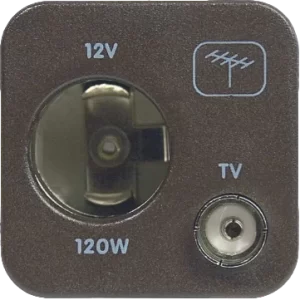 CBE Grey 12v & TV Socket (Retail packed)