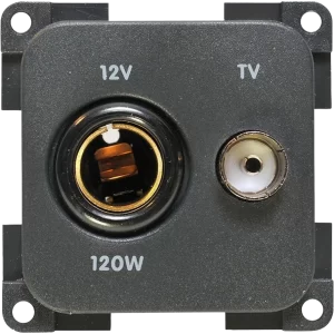 CBE 12V + TV Socket - Light Grey
