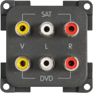 CBE Grey 6 RCA Socket DVD+ SAT
