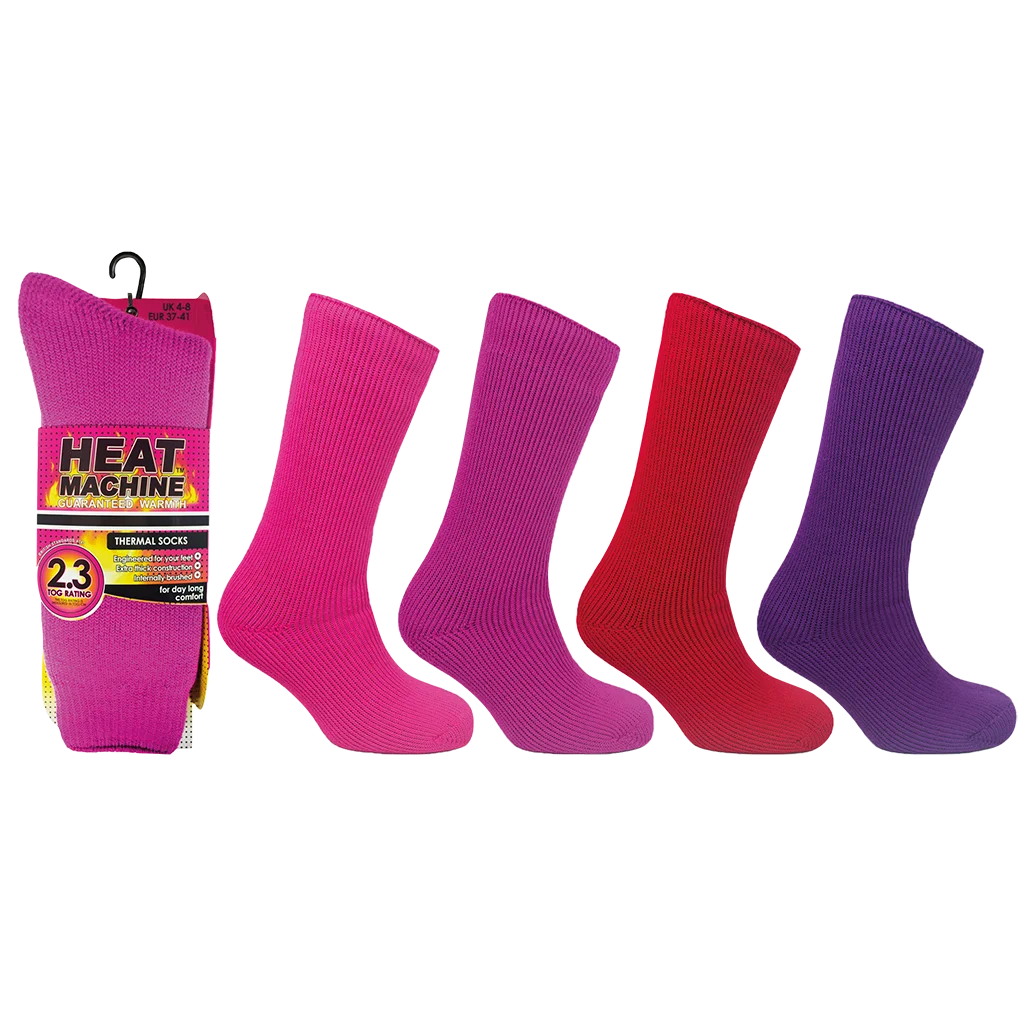 Heat Machine Ladies Tog 2.3 Thermal Socks Size 4-8 Assorted Colours (order in multiples of 6) - Image 3