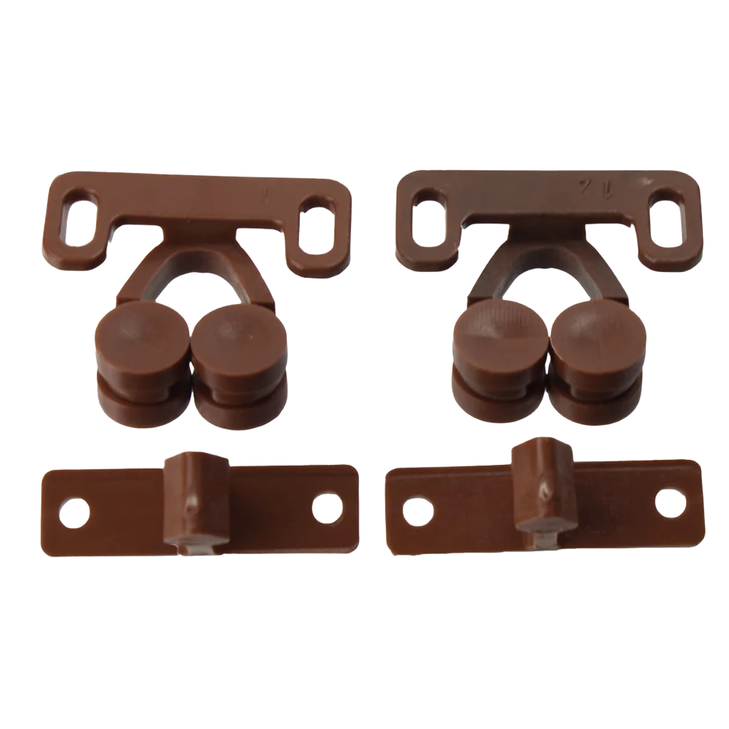 W4 Nylon Double Roller Catches - Brown (2 pack)