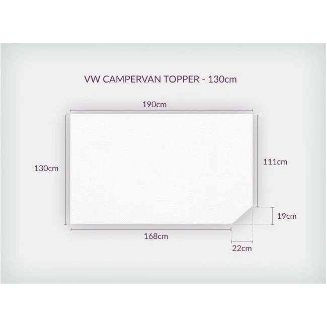 Duvalay 190x130cm VW Campervan Gold Foam Compact Topper - Image 2